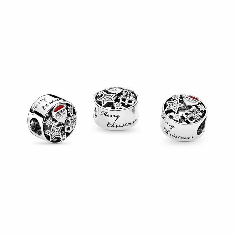 Pandora Christmas Joy Charm Ireland - Sterling Silver/Enamel/Red/Cubic Zirconia - 401685BLC